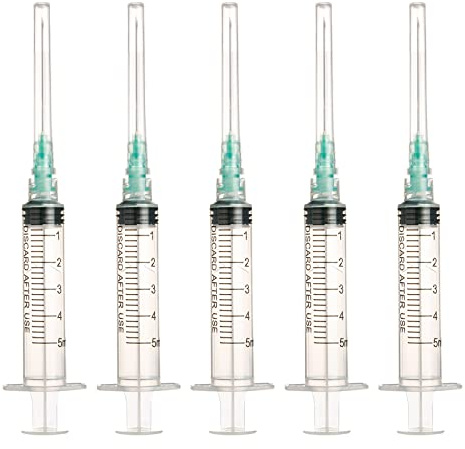 20 Stück Industrie Labor Luer Lock Transparent Kunststoff Dosierwerkzeug (5ml 0.8mm, 20)