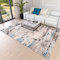 Mazovia Abstraktes Vintage Designer Teppich - Kurzflor - Weich Teppich für Wohnzimmer, Esszimmer - ÖKO-TEX Wohnzimmerteppich - Teppiche Beige Blau Grau 200 x 300 cm