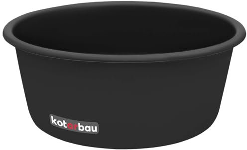 KOTARBAU® Mörtelkübel 14 L Mörteleimer ⌀ 310 mm Baueimer Rund Schwarz Maurerwanne aus Kunststoff Mörteltopf Mörtelkasten Speiswanne Zementwanne Wanne für Pflanzen und Garten