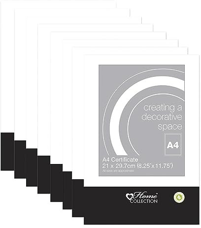 Set of 8 - A4 Frameless Clip Frame Styrene Front Photo Picture Certificate Frames Wall Hanging Hook Landscape/Portrait Poster Frame For Home Office Wall