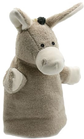 Cute Since 1999 Grauer Esel Handpuppe für Kinder ab 0 Monate - Biologische Handpuppe für Junge & Mädchen - Sachen & Geschenk für Neugeborene - Esel für Puppentheater Kinder - 26 x 20 cm