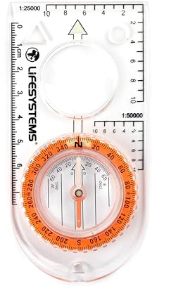 Lifesystems Expedition Compass, 1:25K And 1:50k, Magnifier, Luminous Markers And Rotating Bezel For Night Navigation, Expedition Map Reading, Orienteering and Survival