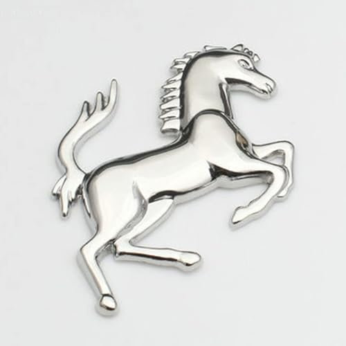 KMJGQWSC Auto Stemma Adesivo per Ferrari 125 S 1947,Carrozzeria Esterni Logo Distintivo Dell'emblema Adesivi Decorazione Accessori,B-Silver