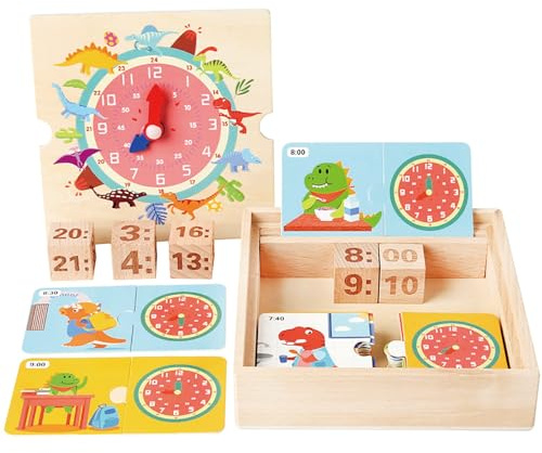 Dr. MUYA® Montessori Juguetes 3, 4, 5, 6 años, reloj de aprendizaje para niños, juguete para niños a partir de 3 años, juguete para niños de 3 años, juguete educativo, regalo para niños de 3 a 6 años