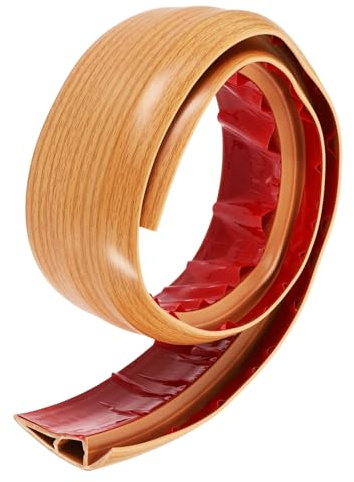 sourcing map 3.28Ft x 2.8 Floor Transition Strip, Self-Adhesive Vinyl Floor Gap Cover Strips, Laminate Floor Edge Trim, Divider Strip for Joining Carpet to Tile, Brown Wood Grain