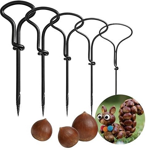 Ruvan 5-teiliges Kastanienbohrer Se, Handbohrer-Satz, 1,5-5 Mm Bohrer, Kastanien Bastelset Kinder, Kastanienmännchen Bastelset, Holzbohrer Hand