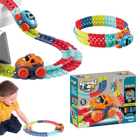 Generic Auto Rennstrecke - Pista de carreras motorizada, piezas de pista, experiencia de carreras realista | Perfecto para adultos y adultos, juego interactivo, regalos de cumpleaños, fiestas