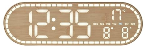 Orologio da parete digitale, visualizzazione della data della temperatura, ora moderna, specifiche dei materiali robusti, per il bagno in aula, palestra, orologio in stile agricolo per