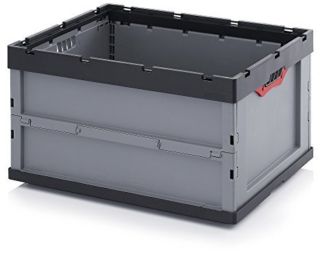 2-pack proffs fällbox utan lock Auer 188 liter | FB 86/445, 80 x 60 x 44,5 cm | Vikbox behållare stapelbehållare förvaringskorg transportbox