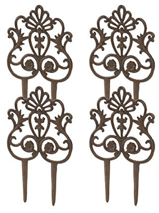 Dehner Valla Decorativa parterres, 4 Unidades, Aprox. 35 x 21,5 x 1 cm, Hierro Forjado, Color óxido.