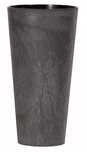 Prosperplast Tubus Slim Effect avec réservoir en plastique anthracite, 28,6 (hauteur) x 15 (largeur) x 15 (profondeur) cms