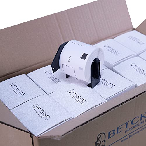 BETCKEY - 20 Rollos de DK-11202 Etiquetas Precortadas para Envíos Compatible con Brother, 62mm x 100mm, 6000 Etiquetas para Impresoras de Etiquetas QL