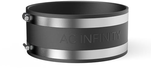 AC Infinity Noise Reduction Clamp 6-Inch, Duct Coupler with Stainless Steel Clamps, Flexible Rubber Coupling for Inline Fans and Carbon Filters in Growing and HVAC