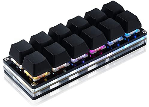 BTXETUEL Tastiera Meccanica da Gioco a 12 Tasti - Una Mano, OSU, Cablata USB-C, Programmabile e Sostituibile a Caldo