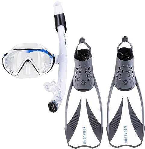 Aqua Lung Damen, Herren Schnorchelset Compass Black-White L