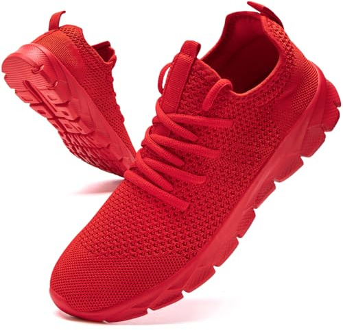 Oltyutc Mens Trainers Running Gym Sneakers Walking Shoes Red Size 12 UK