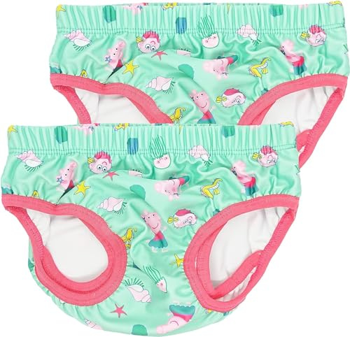 Reusable Swim Pants, 2+ Years, 2 Pack Teal Swimming Pants Pack, Unisex Machine Washable Pair, Multiuse Character Children Toddler Pants