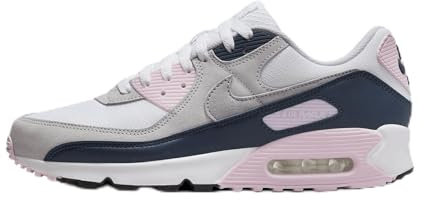 NIKE Air Max 90 Baskets tendance pour homme, Armoury Mousse Blanc/Rose Loup Gris, 47 EU