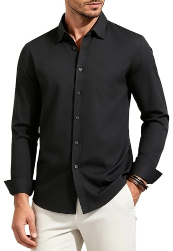 Casey Kevin Chemise Oxford Homme Manches Longues Chemise Décontractée Col Boutonné Chemises Hommes Business Casual Shirts avec Poche Regular Fit