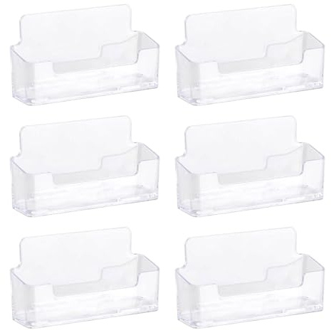 LSYYSL 6 cajas transparentes para tarjetas de visita de escritorio, caja de presentación de tarjetas de visita, caja de tarjetas de visita, adecuada para exposiciones y oficinas