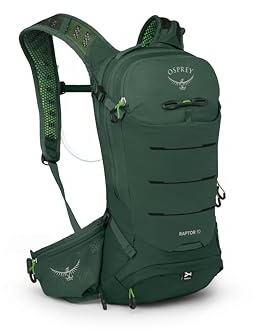 Osprey Raptor 10L Men's Mountain Biking Backpack with Hydraulics Reservoir, Tundra Green, Tundra Green, One Size, Mountain Biking Backpack With Hydraulics Reservoir