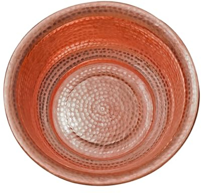 Hand-Hammered Copper Foot Soak Basin - Portable Pedicure Bowl for Camping, Picnics, Versatile Fire Bowl and Incinerator, 40cm Diameter