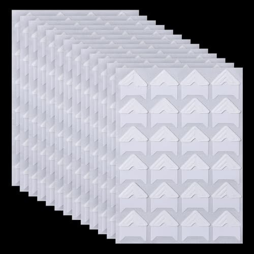 Guduling 600pcs Photo Corners for Scrap Book, Photo Corner Stickers, White Photos Corners Self Adhesive, Picture Corners for Scrapbooking, Photos Album, Journal