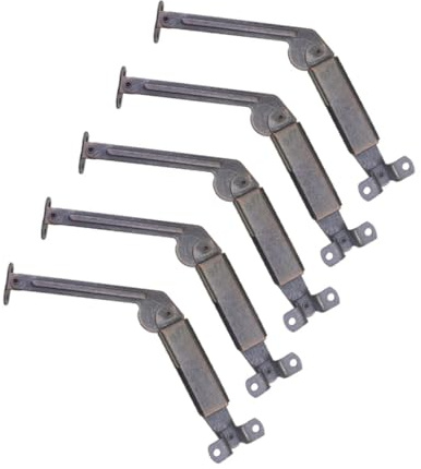 NOLITOY 5pcs Antique Copper Spring Support Long Arm Cabinet Safety Bracket Wood Box Holder for Boxes Sofa Stools Kitchen Cupboards
