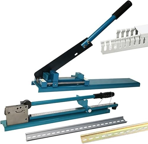 Outil de coupe manuel pour rail DIN, machine de découpe de goulottes de banc, coupe-rail, double rainure avec règle de 50 cm, coupe-rail manuel pour couper l'aluminium fendu