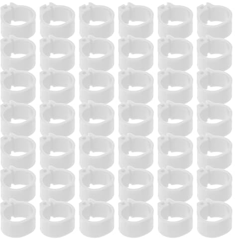 Lurrose Lot de 100 Bagues pour Pigeons en Plastique Blanc 10mm Anneaux de Patte Faciles à Appliquer et Portables pour Gestion D'élevage et Identification