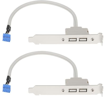 eMagTech Doble puerto USB 2.0 a placa base de 9 pines para PC de escritorio, expansión de ranura PCI, paquete de 2