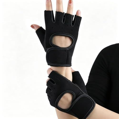 YRREATY Fitness Handskar Halvfingerhandskar Andningsbara Halvfinger Anti-Glid Handskar Fitness Gym Vantar Styrketräningshandskar