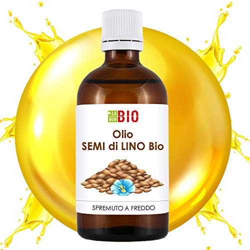 Huile de Lin Bio 100 ml - 100% Pressé à froid Pure Non-raffinée - Laborbio