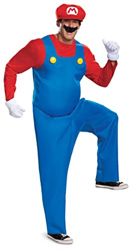 Super Mario Bros DIS10775T Deluxe-kostym, män, Medium