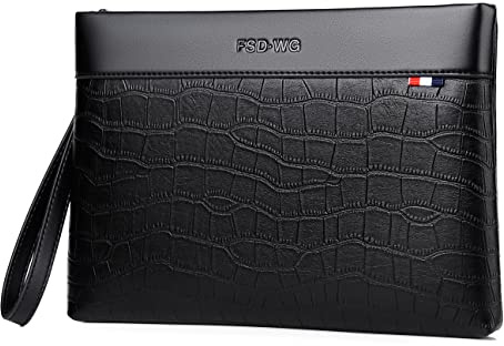 FSD.WG Mens Clutch Bag Man Purse Handbag 12 inches Large Hand Bag Big Clutch Wallet