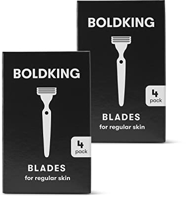 Boldking rakblad 8 stycken vanliga – flerpack flexibla rakblad för rakhyvlar – rakblad män för en grundlig rakning – återvinningsbara rakhyvlar