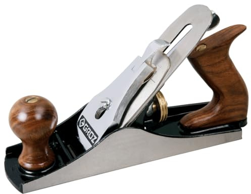 Groz 39701 SP/4 Smoothing Plane No. 4 with 50 mm Cutter, 10-1/4 Inch Length, Adjustable Hand Planer with Grey Cast Iron Base and Hardwood Handle