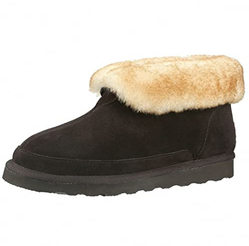 PAMIR Chaussons en peau de mouton pour homme Intérieur Extérieur Bottines avec mousse à mémoire de forme