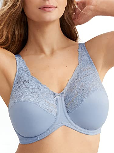 Lilyette Bali Women's Comfort Lace Minimizer Bra, 0428, Blue Sky Ahead, 36C