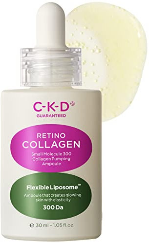 CKD RETINO, Ampoule de pompe à Collagène Rétinol aux petites molécules 300, Ampoule visage double fonction pour le soin des rides et correction de teint, Sérum anti-âge, 1.01 fl. oz.