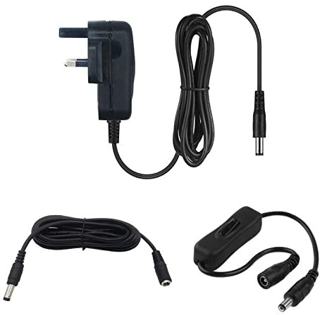 myVolts 12V power supply adaptor compatible with Lenco L-85 Turntable - UK plug - with Extension and Inline Switch