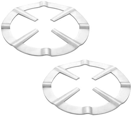 2Pcs Silver Aluminum Gas Stove Stand - Ring Reducer Trivet for Gas Hobs - Coffee Maker Shelf Support