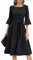 Women's Cocktail Dress A Line Tea Party Midi Graduation Dresses Church Wedding Formal Homecoming Clothing Black 2XL
