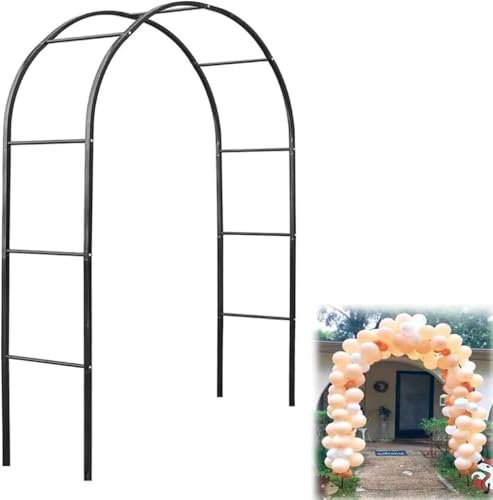 WCQSYY Arco De Jardin para Plantas Arco De Hierro Forjado para Plantas Trepadoras Arco De Rosales para Plantas Trepadoras,Negro,W3.5M*H2.2M
