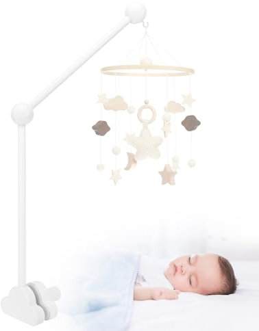 Farerkass Support Mobile Bebe Bois, Support pour Mobile Bébé Réglable en Hauteur, Idéal pour Lit de Bébé et Table à Langer, Suspension Carillons Éoliens et Décoration pour Chambre Fille et Garçon