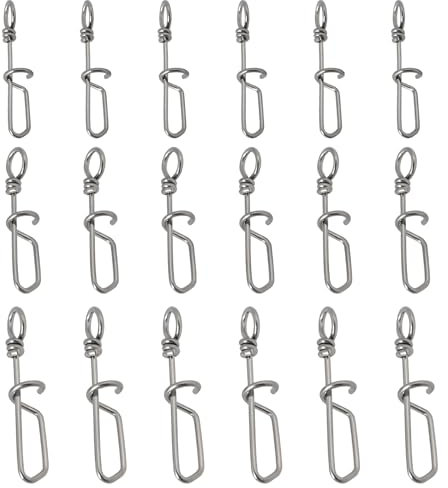 OTOTEC 45 Clips de Señuelo de Cambio Rápido con Cierre Giratorio de 18,5 Mm 19,5 Mm Y 23 Mm para Pesca de 10 Kg 15 Kg Y 20 Kg de Acero Inoxidable