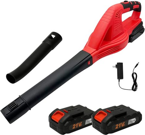 Soplador de Hojas 21V, soplador de Hojas con batería 2× 3,0Ah, 800W, 2 Modos de Velocidad, 210 km/h soplador de Hojas a batería, para jardinería, Quitar el Polvo y Quitar la Nieve