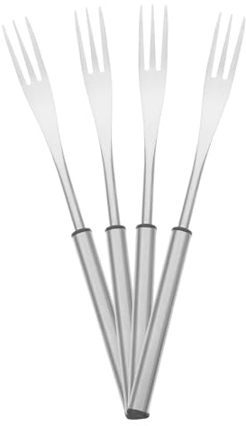 Garneck 4 pezzi Forchette Fonduta Rosse in Acciaio Inossidabile da Forchette Punte Antiscivolo per Marshmallow Formaggio e Cioccolato Resistenti al Calore per Barbecue Campeggio e