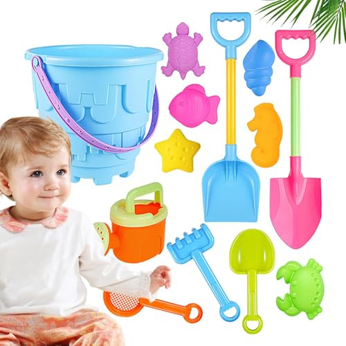 Giochi da Spiaggia per Bambini, Con Stampini Di Animali Inclusi, Set di Giocattoli con Secchiello e Pala da Sabbia, Per Bambine E Bambini Oltre 3 Anni, Ideale Per Estate, Compleanno E Inizio Scuola
