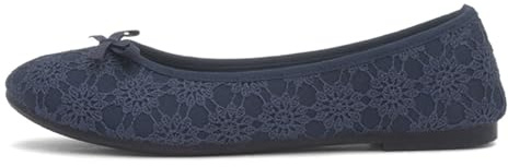 Lilley Womens Blue Lace Slip On Ballerina Shoe - Size 6 UK - Blue